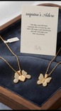 Butterfly Initial Necklace & Bracelet Set